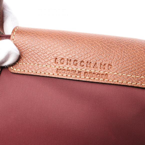 Longchamp Le Pliage Original M Tote Bag Nylon Leather Women's Bordeaux Brown - Picture 5 of 5